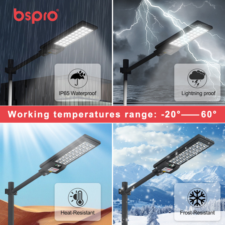 Durable solar street light features