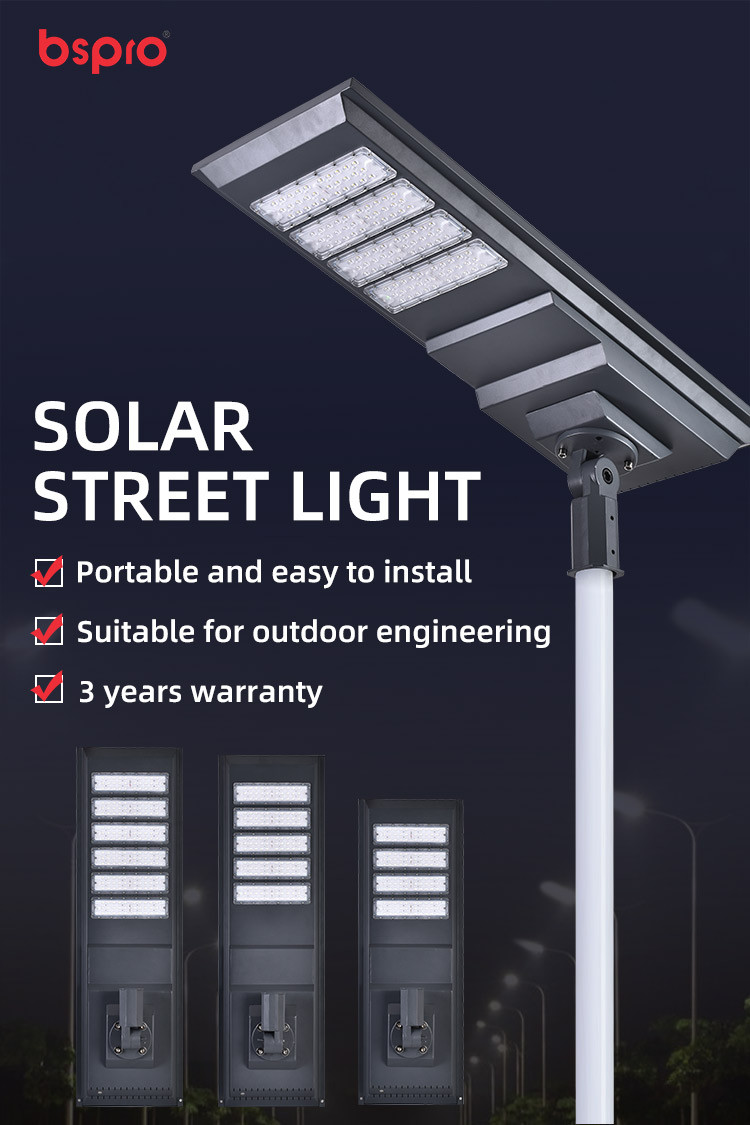 Solar street light with warranty details