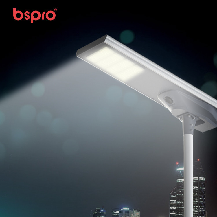 LED streetlight illuminating urban area