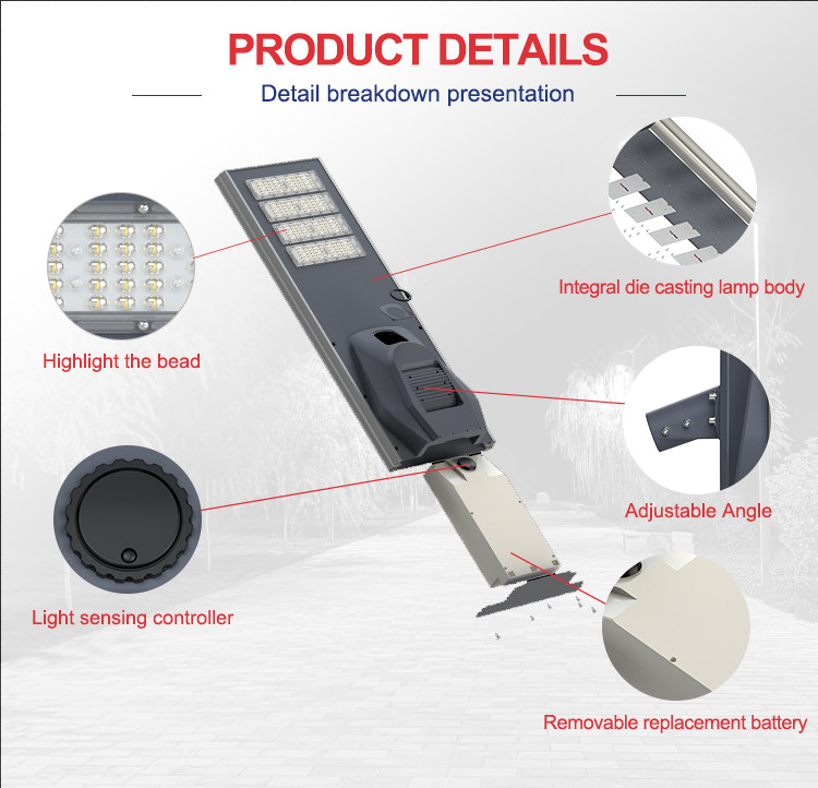 MD-SLT51 Engineering Project Integrated Solar Street Light 200W/250W/300W | bspro Engineering Project Integrated Solar Street Light