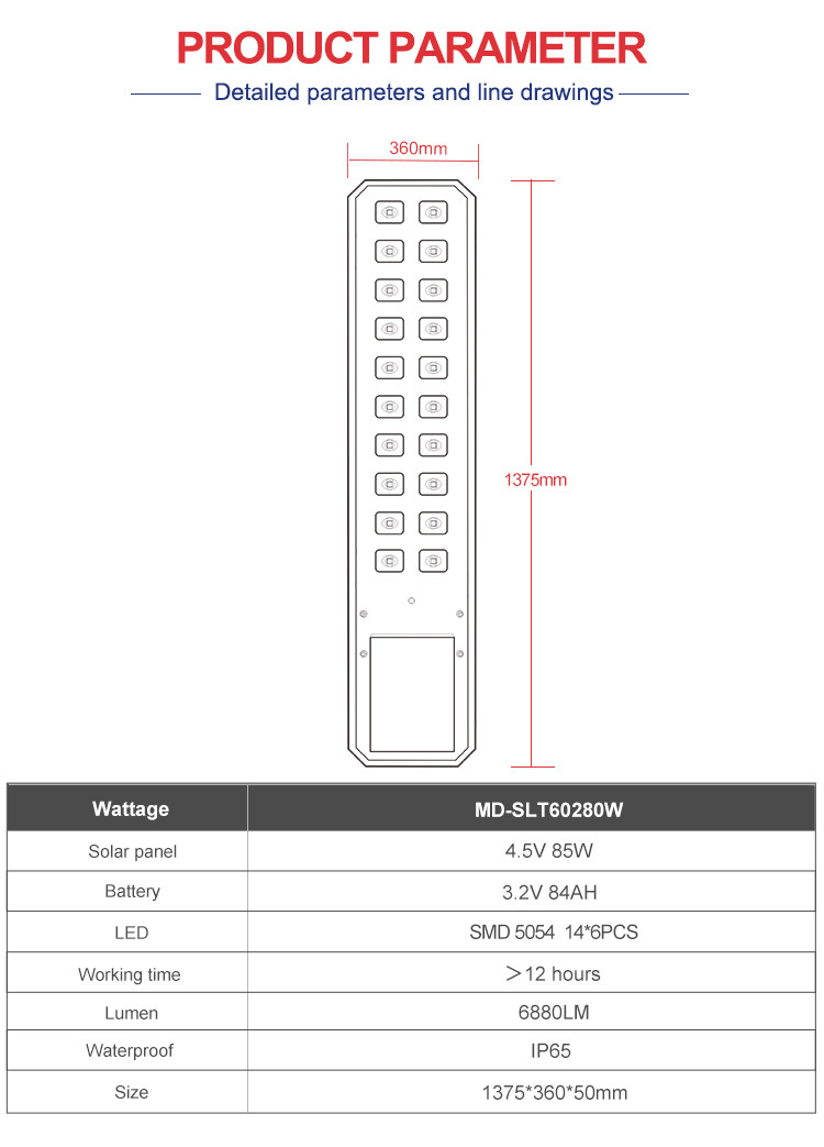 Solar light specifications and details