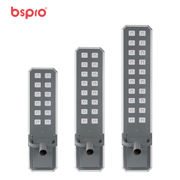 Three vertical LED light fixtures