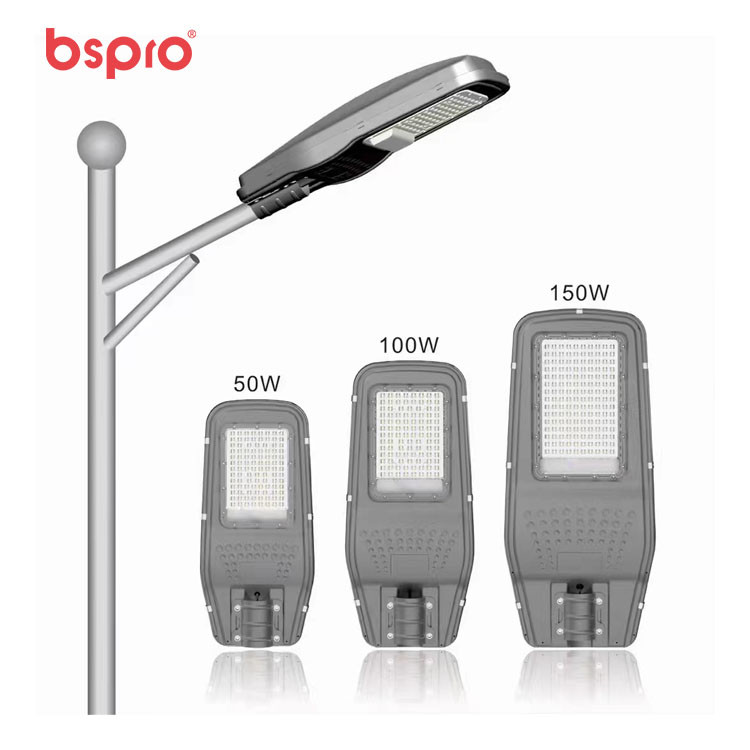 Three LED streetlight models displayed