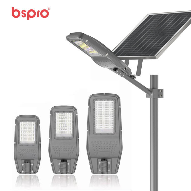 Solar street lights with LED fixtures