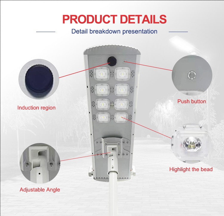 MD-SLT56 Integrated Engineering Project Solar Street Light with Self-Cleaning System 45W/60W/80W/100W | bspro Integrated Engineering Project Solar Street Light with Self-Cleaning System