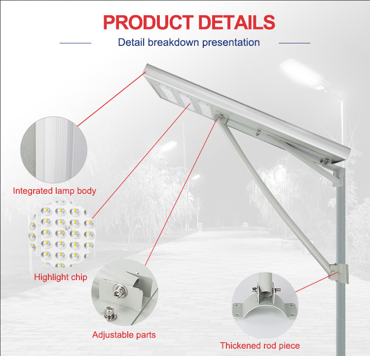 Solar street light product details diagram