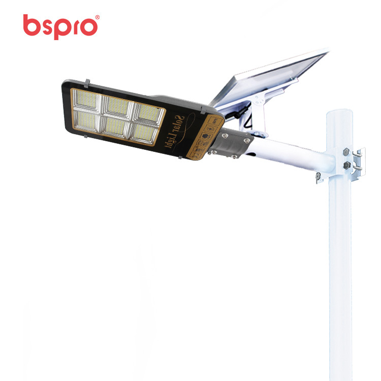 Solar street light mounted on pole