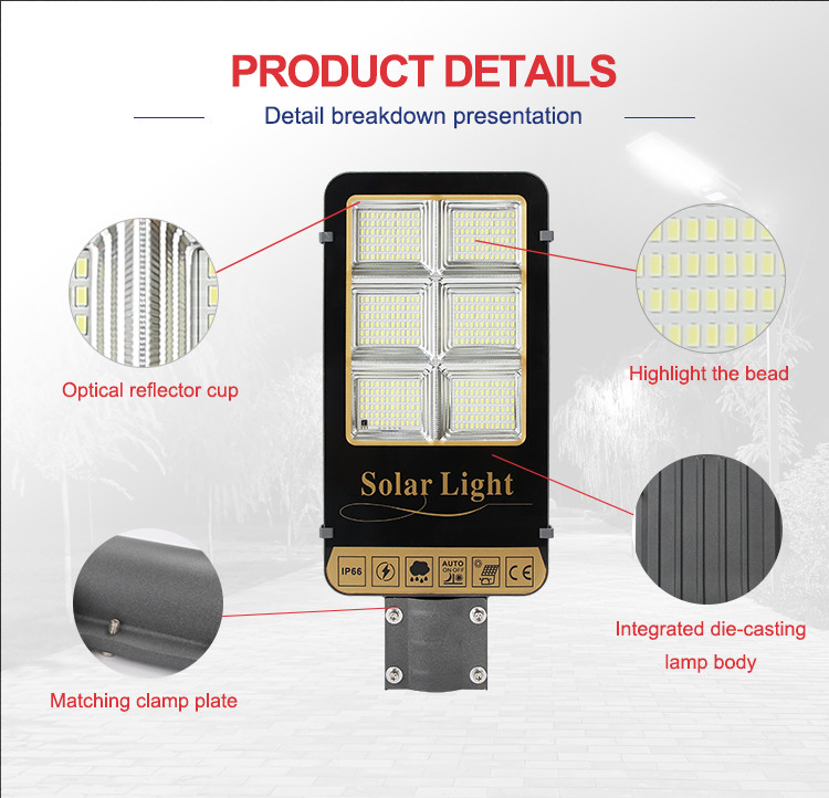 Solar light with detailed features