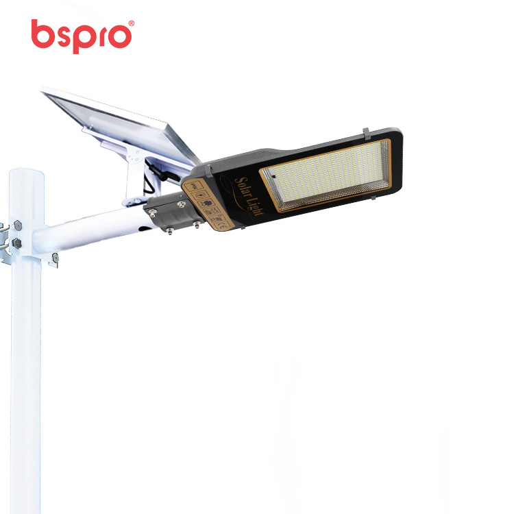Solar street light on pole