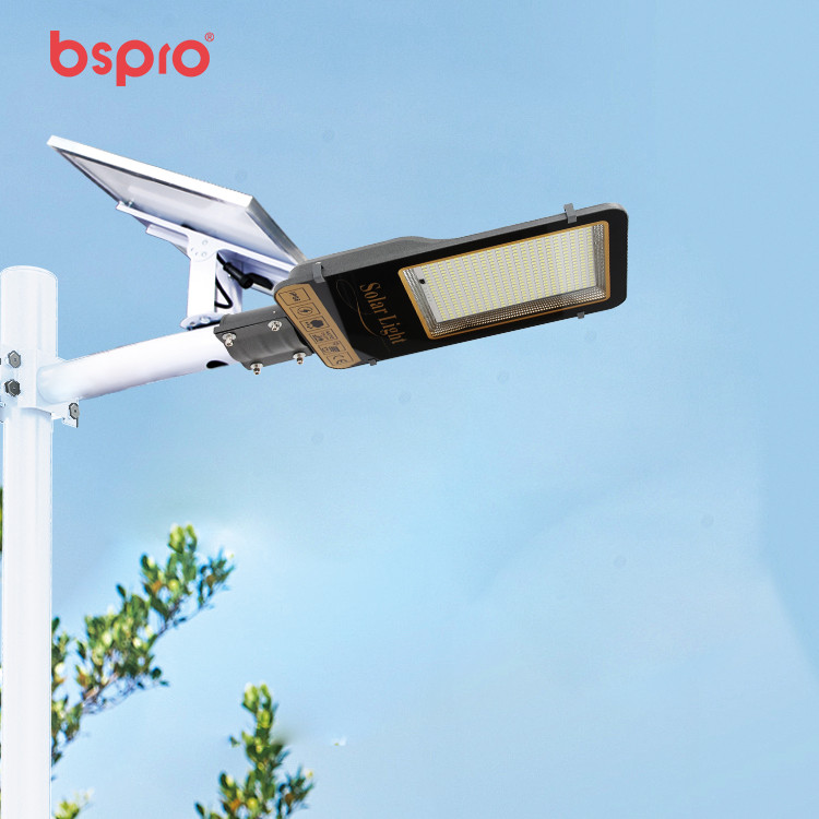 Solar streetlight mounted on pole