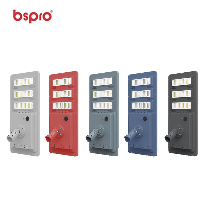 Colorful LED light fixtures displayed.