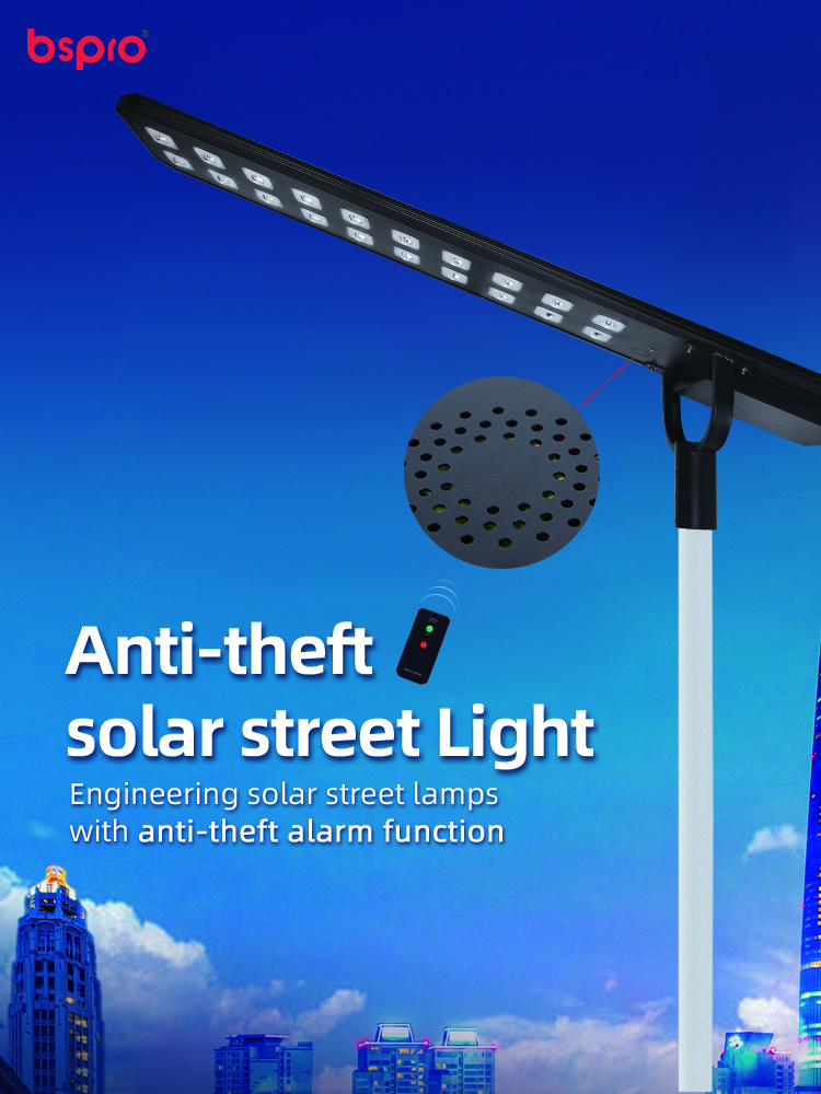 Solar street light with anti-theft feature