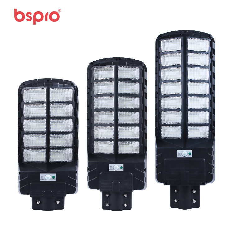 Three LED street lights displayed together