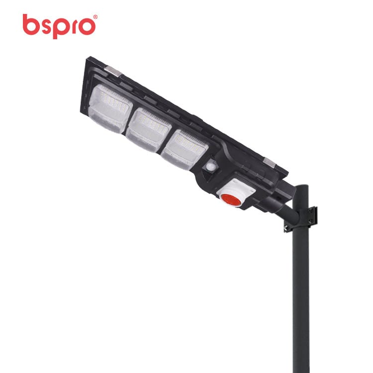 Solar street light with three LEDs
