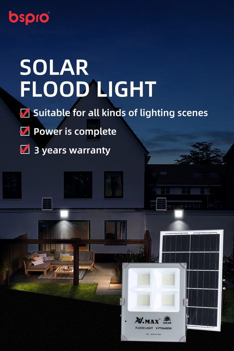 Solar flood light advertisement with features