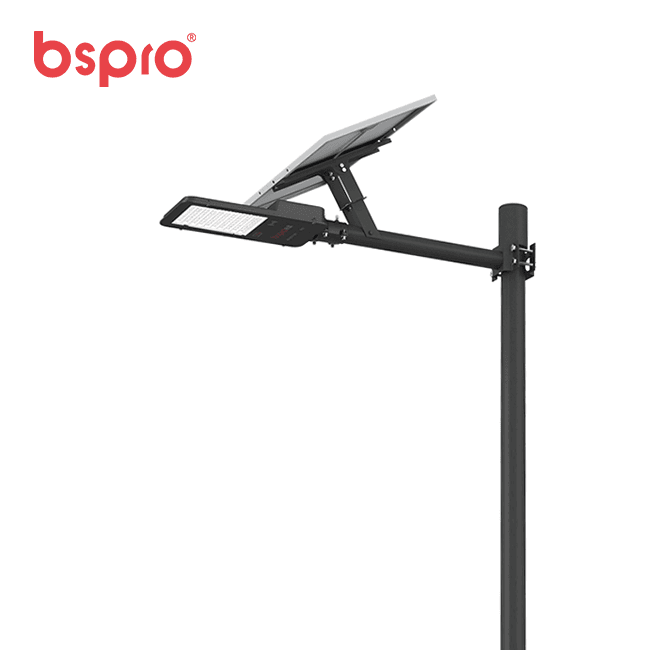 Solar street light on pole