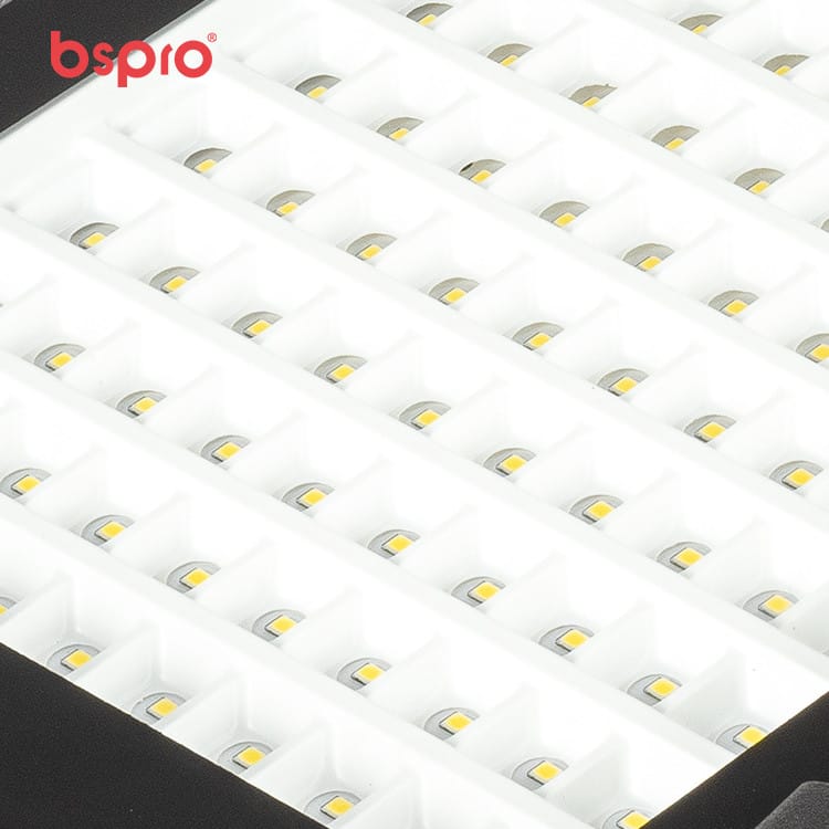 Grid of LED light fixtures