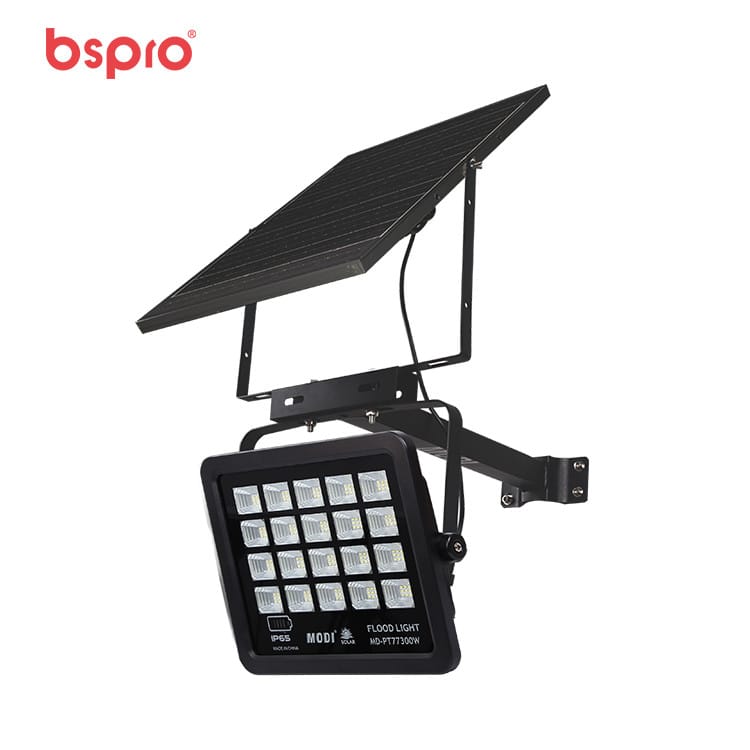 Solar-powered LED floodlight with panel