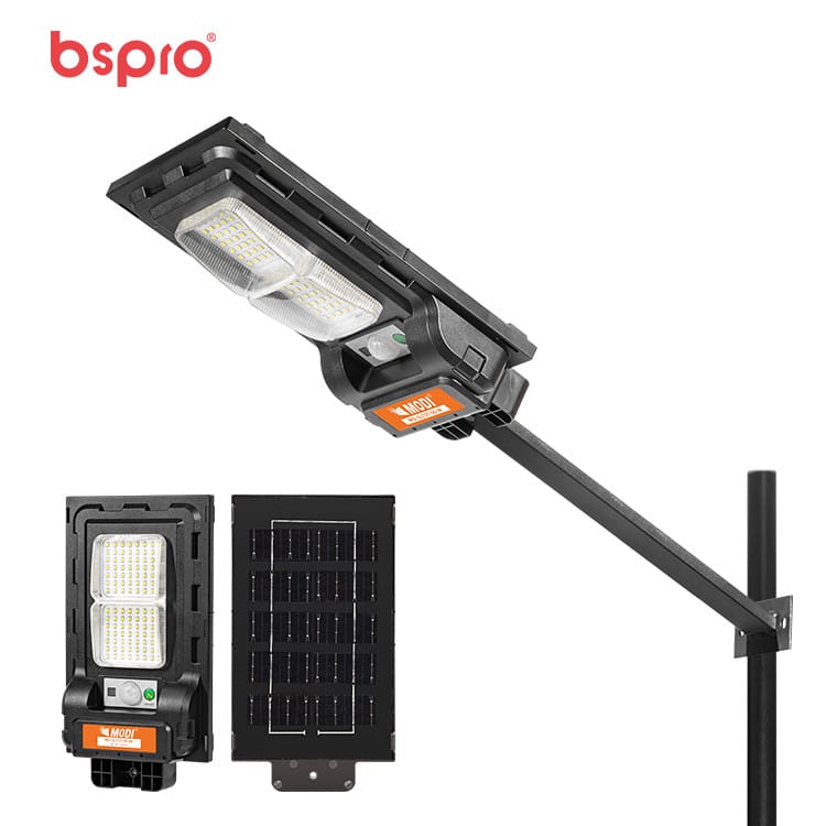 Solar-powered street light with panel