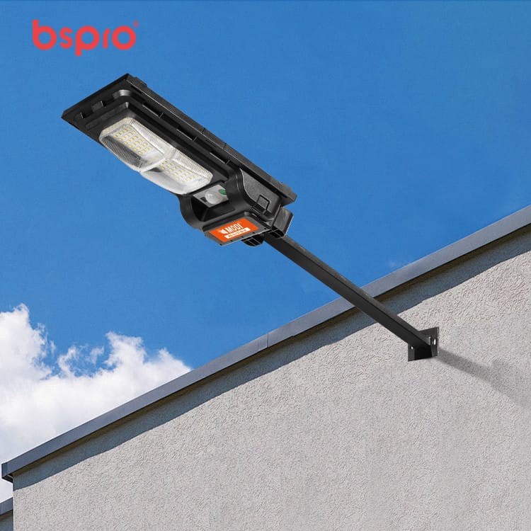 Solar street light mounted on wall