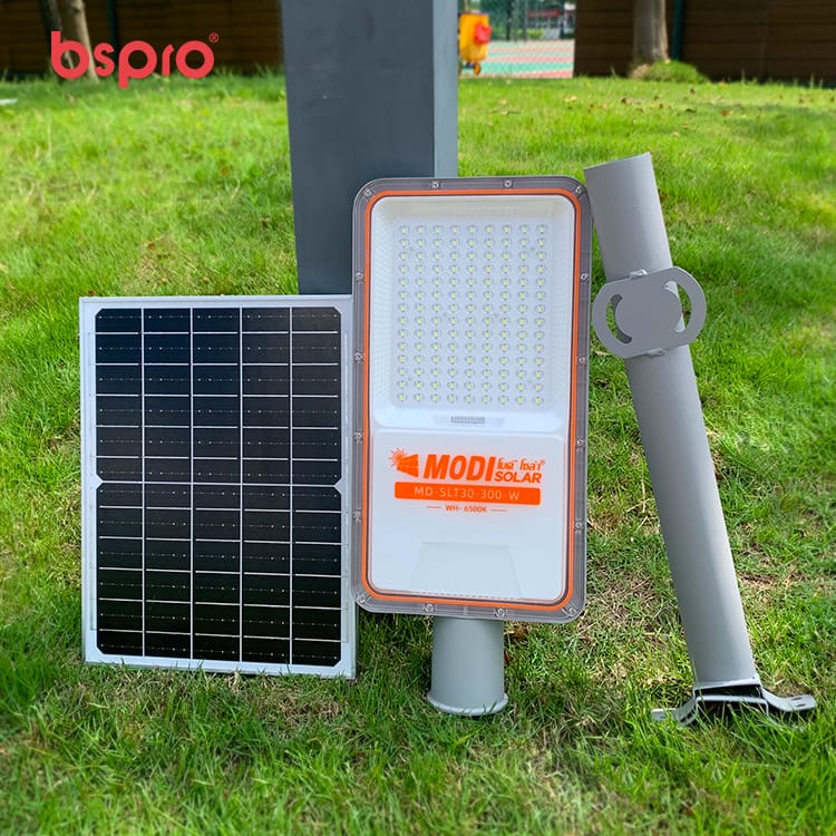 Solar light components on grass