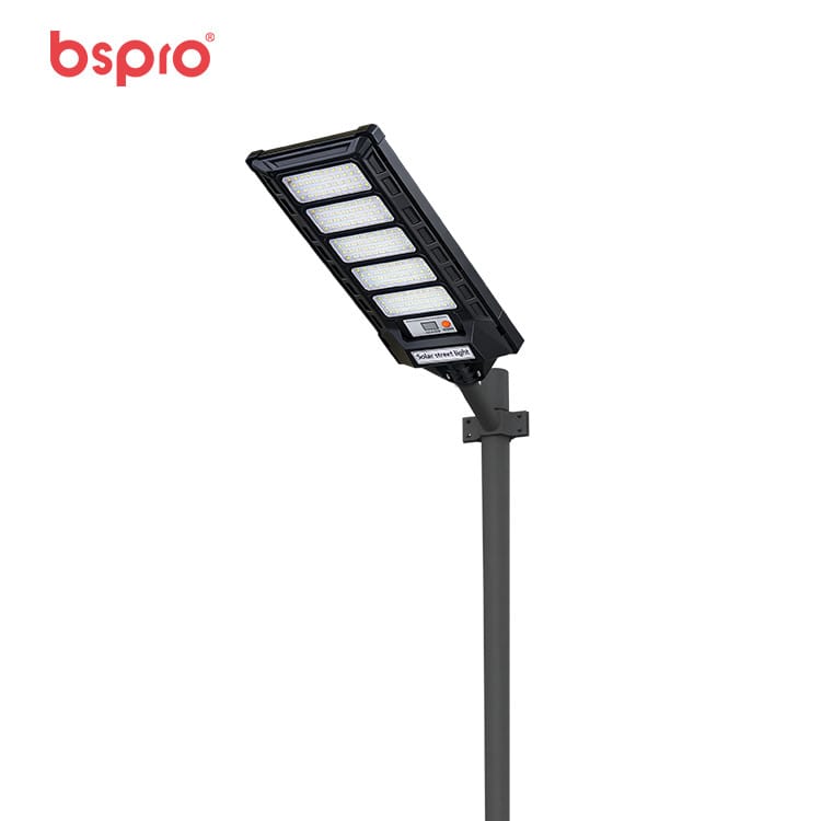 Solar street light on pole