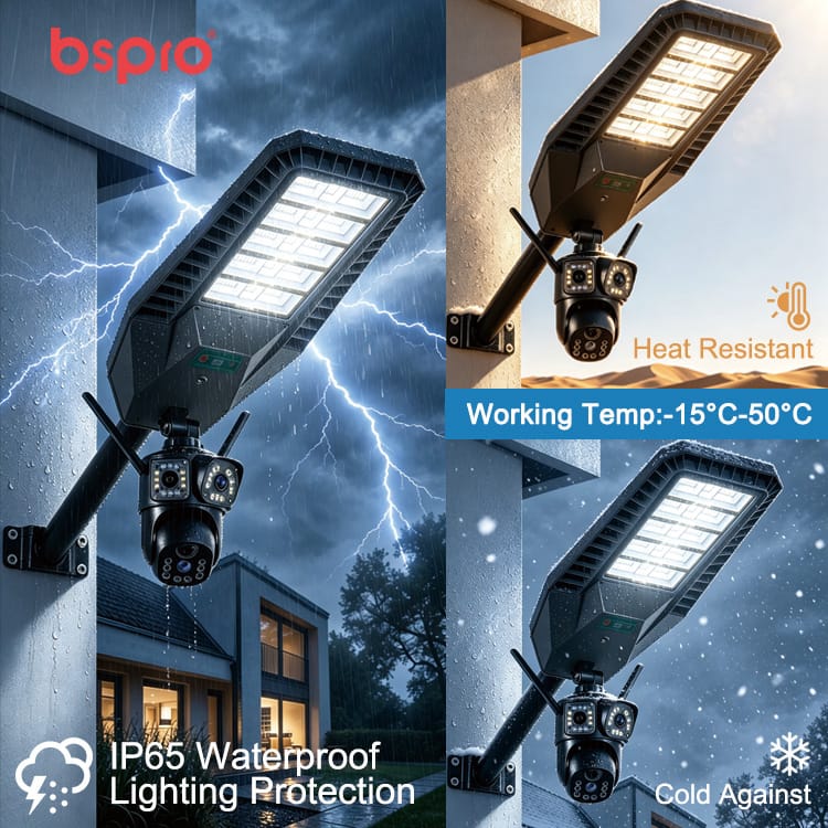 MD-SLT85-JK Solar Street Light All in One 4G Camera IP65 Waterproof Heat Resistant Cold Poster