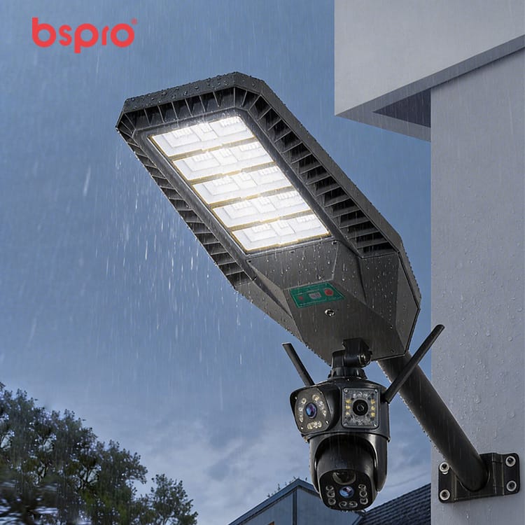 MD-SLT85-JK Solar Street Light All in One 4G Camera in Rain Outdoor Real Scene