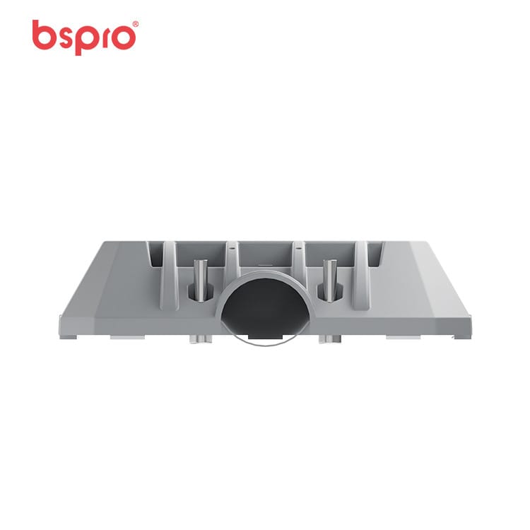 Gray plastic component with circular opening
