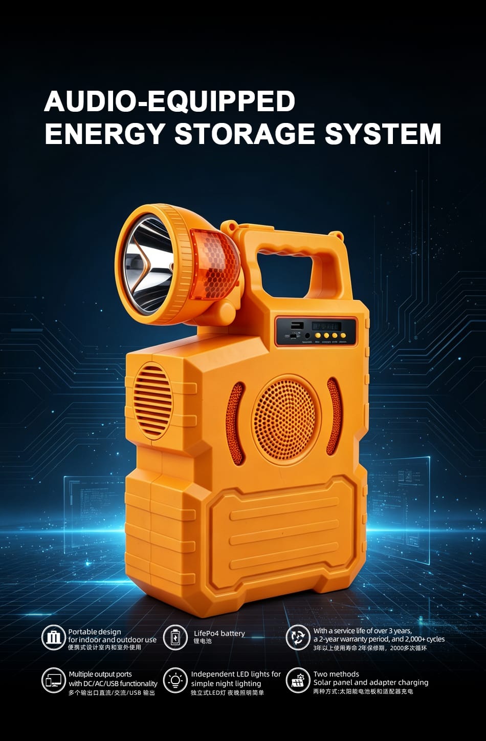 BS-BPV13-192WH-300W-2 portable solar power station