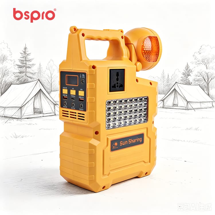 Portable yellow camping lantern with features