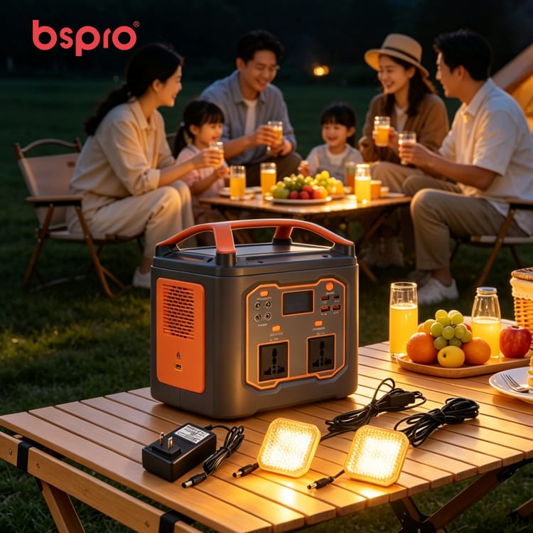 Family gathering with portable power station