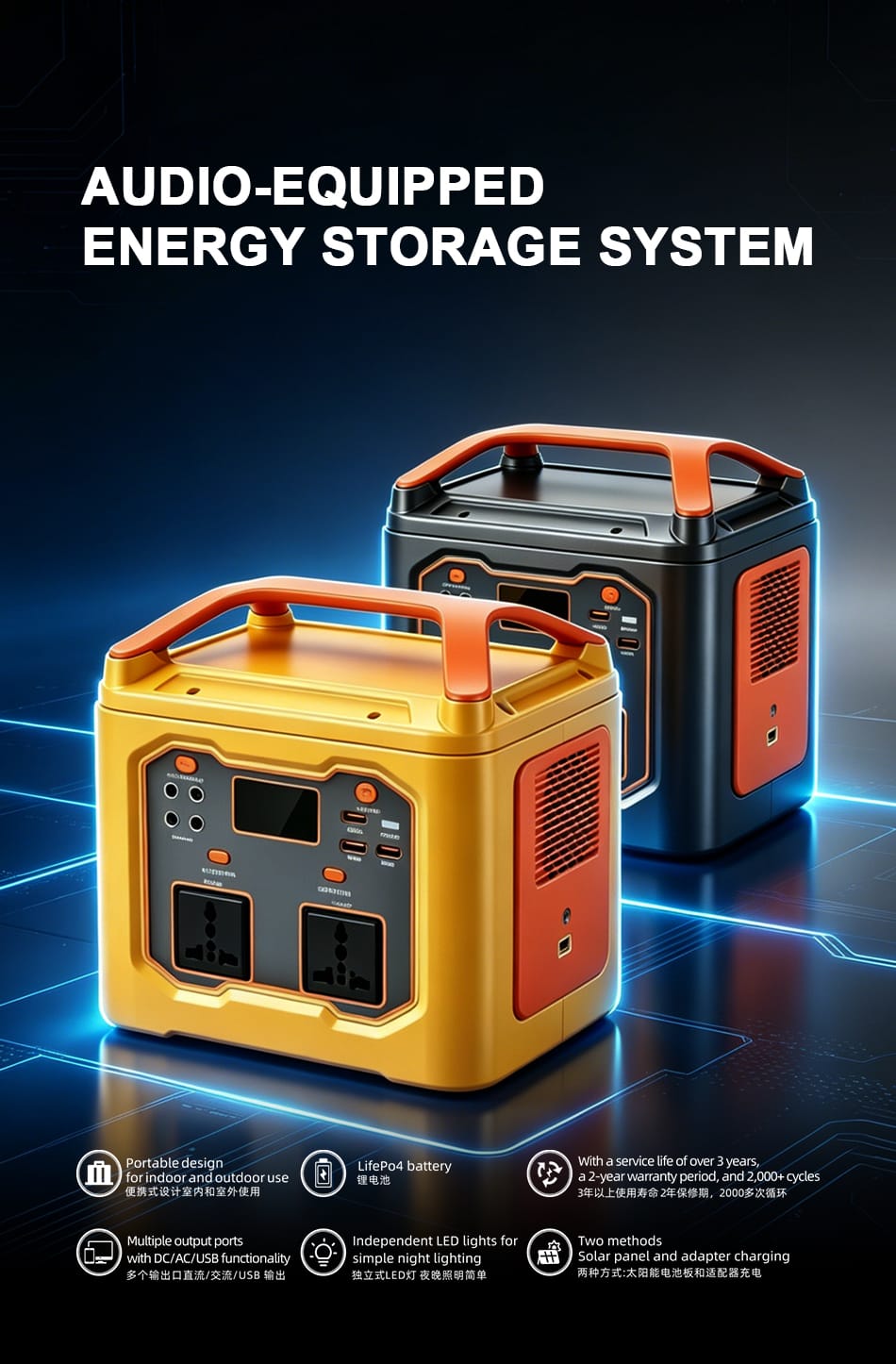 BS-BPV14-192WH-300W-2 portable solar power station