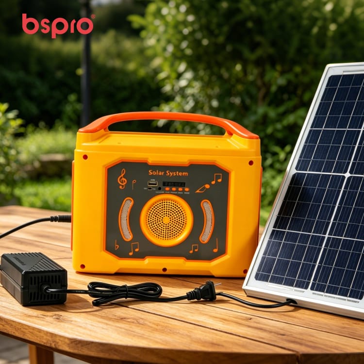 Solar power generator with speaker