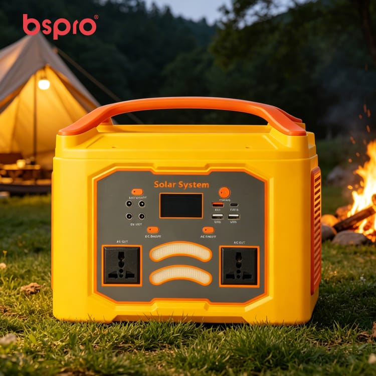 Portable solar power generator outdoors