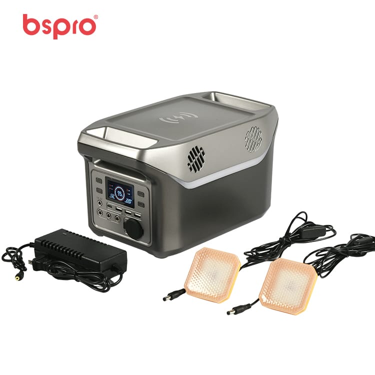 Portable power station with lights