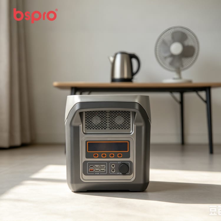 Portable power station in living room