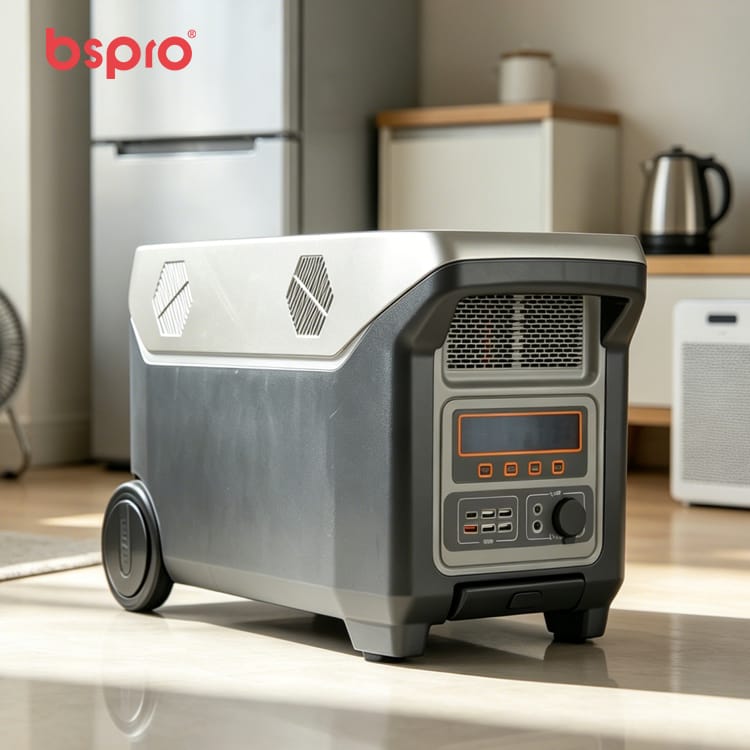 Portable power station in living room