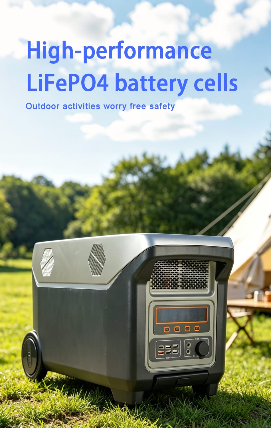 BS-BPV17-3072WH-3000W-2 3000W Portable Solar Power Station LiFePO4 3072Wh Pure Sine | bspro portable solar power station BS-BPV17-3072WH-3000W-2 portable solar power station