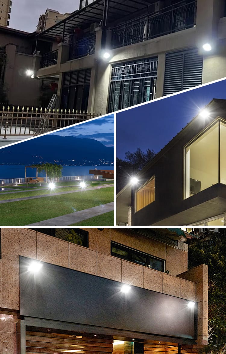MD-PT08-20-W solar flood light outdoor application scene villa courtyard