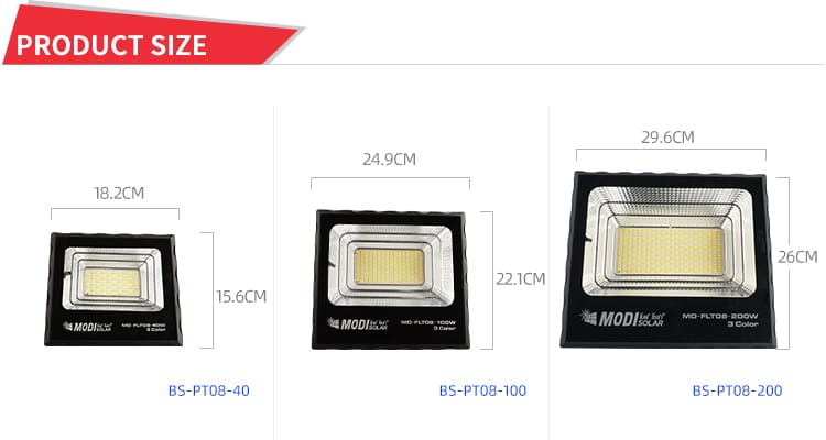MD-PT08 Solar Flood Light Technical Parameters