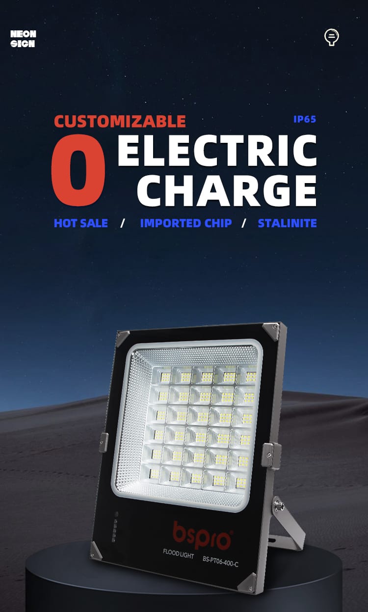 V-FLT24 solar flood light 300W 400W 500W product poster IP65 outdoor waterproof