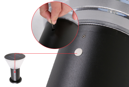 BS-CT4008R solar bollard light CT4008R details 3 detail